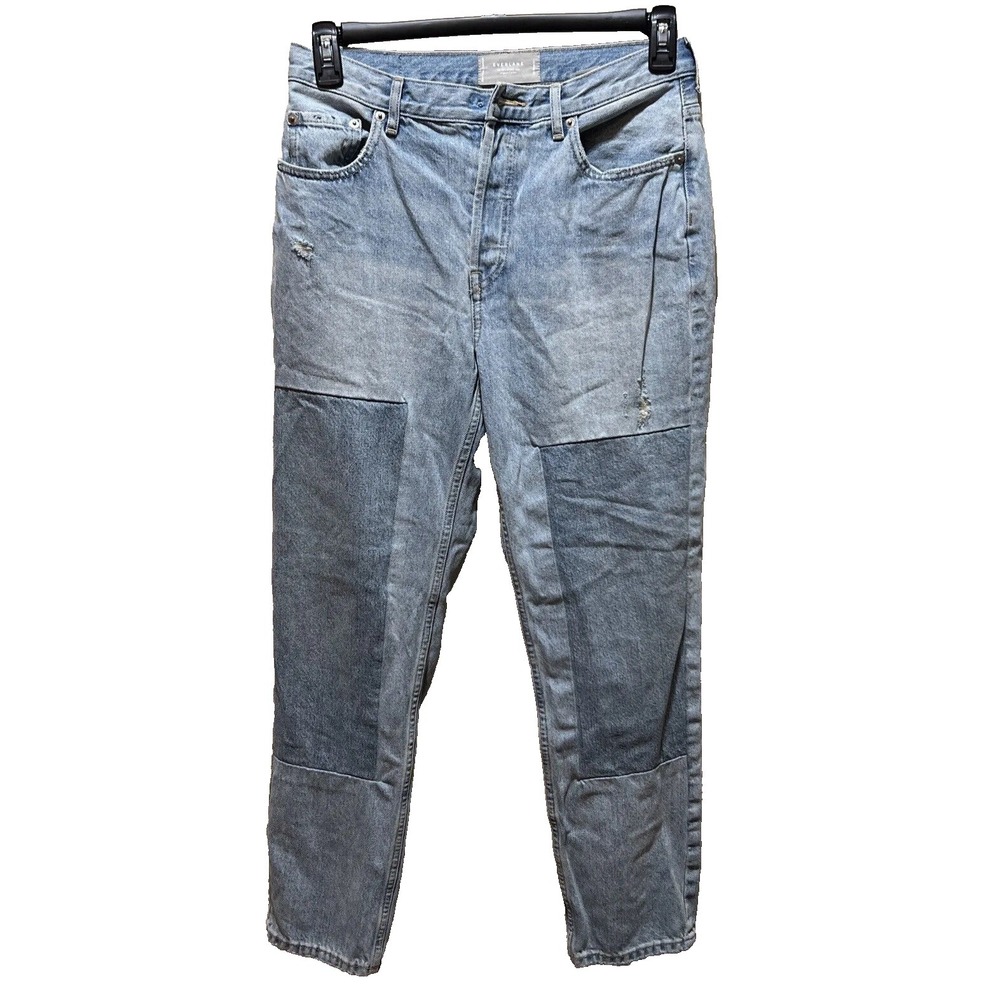 Everlane 90's Cheeky Jeans Womens Size 28 Crop Light Wash‎  Button Fly READ